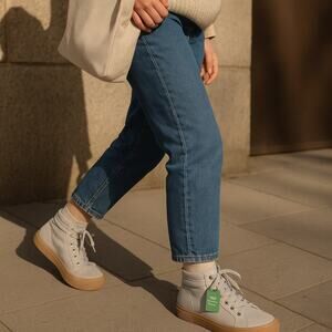 Cariuma OCA High Canvas Sneakers – Stone Gray with Gum Sole (Unisex) M-9/W-10.5
